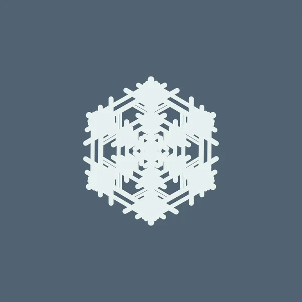 Símbolo Los Copos Nieve Ilustración Vectorial Aislada Sobre Fondo Azul — Vector de stock