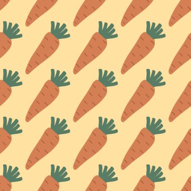 Çizgi film tarzında havuçlu kusursuz desen. Vektör illüstrasyonu.