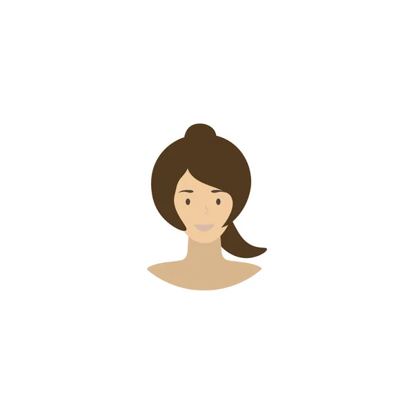 Tête Une Jeune Femme Souriante Avatar Féminin Illustration Vectorielle Dans — Image vectorielle