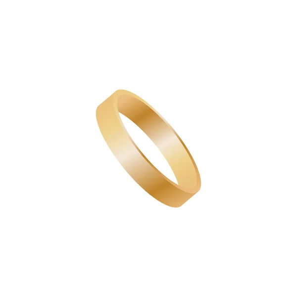 Ring in gold or brass. vector illustration — Stock Vector