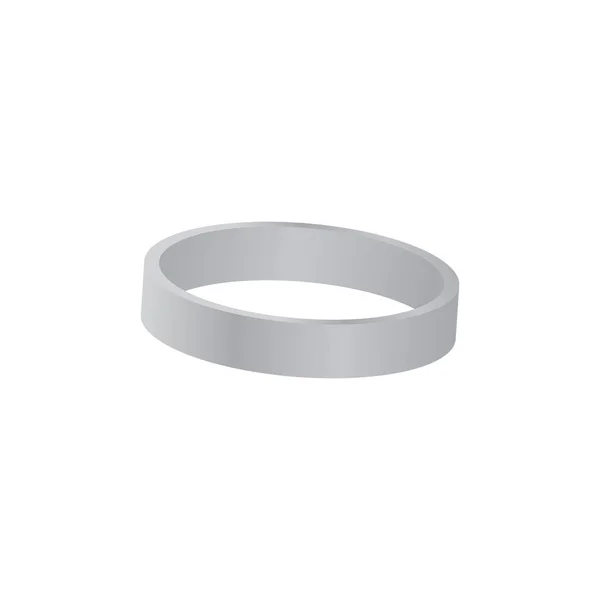 Серебряное или платиновое кольцо. Векторная иллюстрация — стоковый вектор