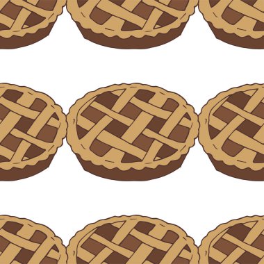 Pastalarla kusursuz desen. El çizimi vektör çizimi..