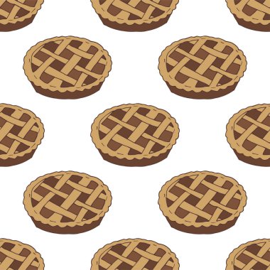 Pastalarla kusursuz desen. El çizimi vektör çizimi..