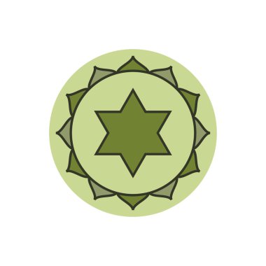 Anahata.Heart çakra. İnsan dördüncü çakra sembolü. Vektör Hüseyin