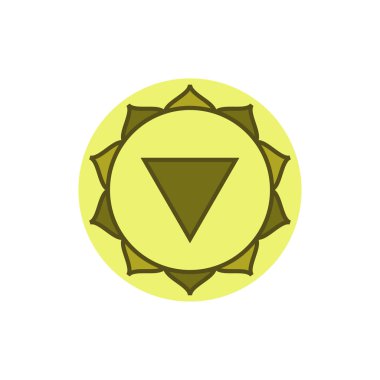 Manipura. Güneş pleksi çakrası. İnsanlığın üçüncü çakra sembolü. Sebze