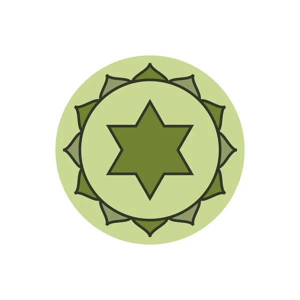 Anahata.Chakra do coração. Quarto símbolo Chakra do humano. Vector illu —  Vetores de Stock