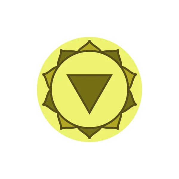 Manipura. Chakra del plexo solar. Tercer símbolo Chakra de humano. Vec — Vector de stock