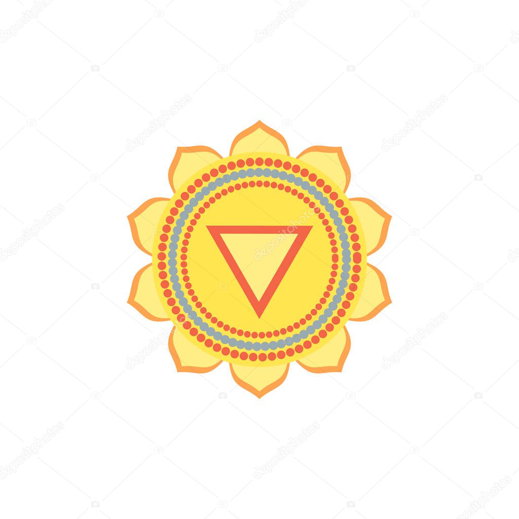 Manipura Solar Plexus Chakra Third Chakra Symbol Of Human Vector Illustration Isolated On White Background Yoga Meditation Reiki And Buddhism Color Symbol Manipura Chakra Icon Premium Vector In Adobe Illustrator Ai Ai