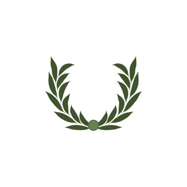 Yeşil defne çelengi. Kazananın çelengi. Vektör illüstrati