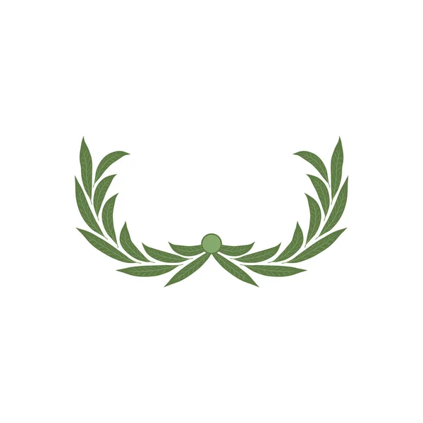 Green Laurel Wreath Wreath Winner Vector Illustration Isolated White Background — Stock Vector