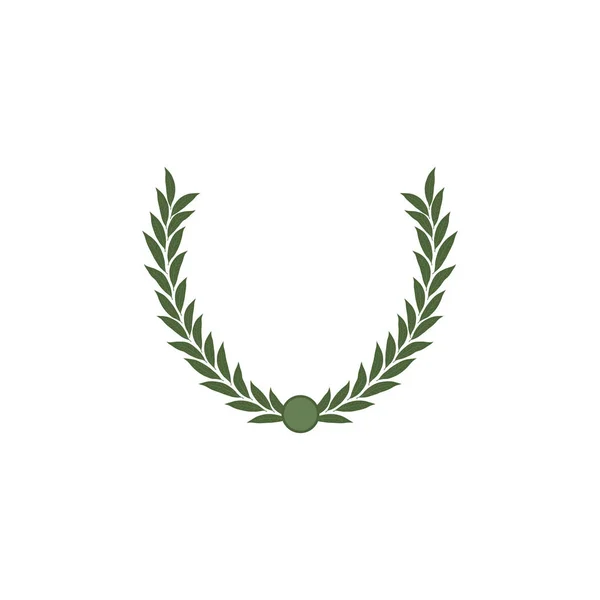 Corona de laurel verde. La corona del ganador. Vector illustrati — Archivo Imágenes Vectoriales