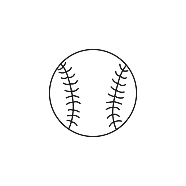 Baseballball Ausrüstung Für Sportspiele Schwarz Weiße Vektorillustration Isoliert Auf Weißem — Stockvektor