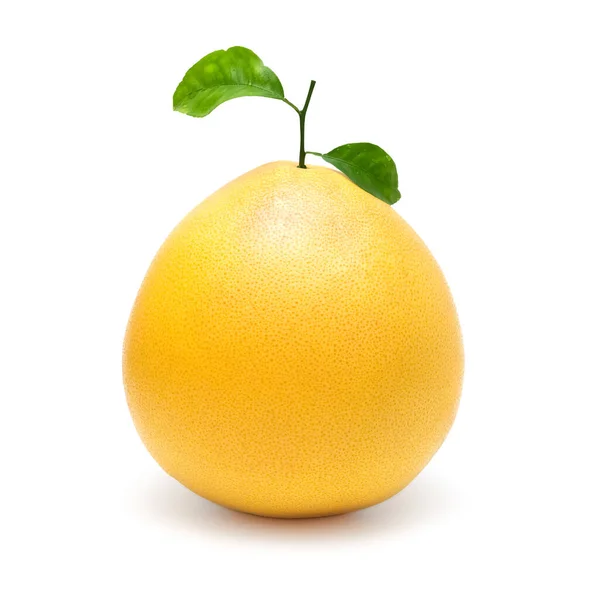 Pomelo amarillo cítrico aislado sobre un fondo blanco —  Fotos de Stock