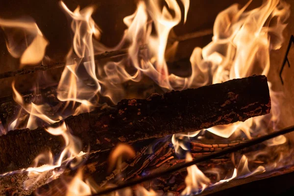 Горячее пламя Кулинария Гриль Барбекю Отопление натуральный огонь Стоковое Изображение