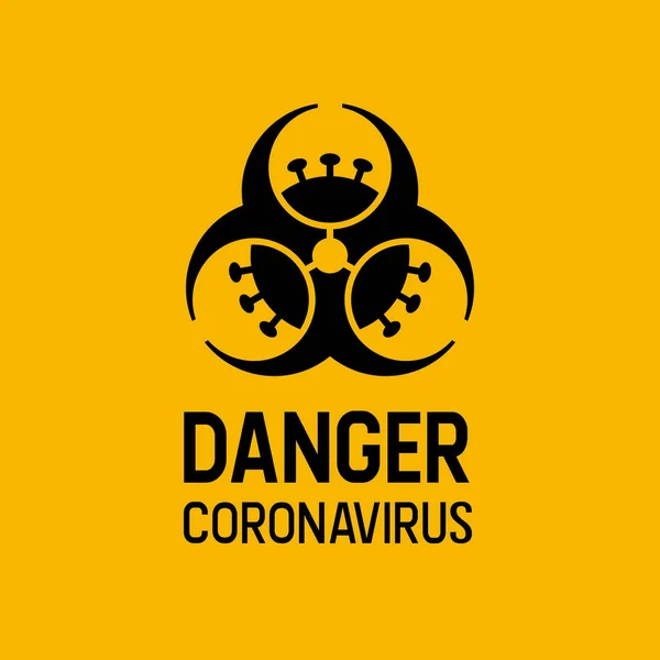 Coronavirus Biohazard Combined Warning Sign Covid Biohazard Caution Sign Coronavirus — Stock Vector