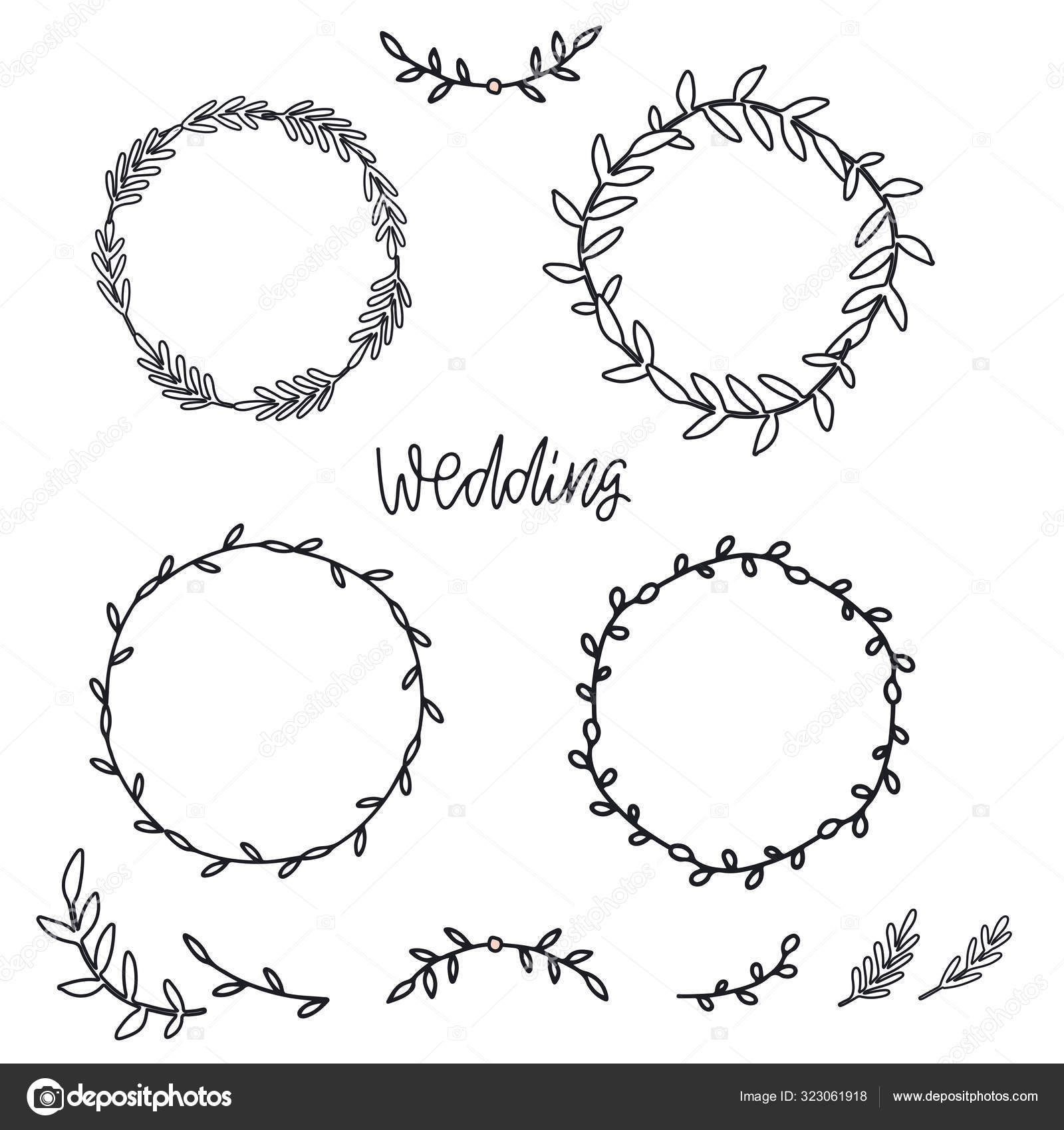 Coleccion Decorativa Vintage De Laureles Y Guirnaldas Elementos De Diseno Tribal Perfecto Para Invitaciones De Boda