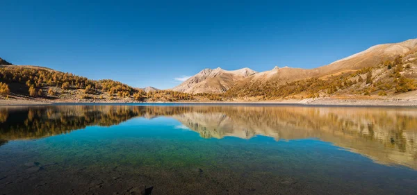 Paysage Alpin Lac Allos Lac Altitude Europe Automne — Photo