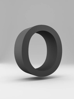 Basit 3d mektup. kalın. Gri arka plan üzerinde siyah.