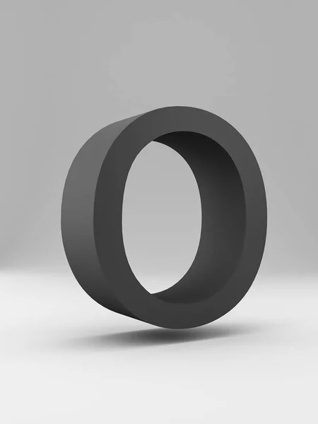 Eenvoudige 3D-brief. vet. Zwart op een grijze achtergrond. — Stockfoto