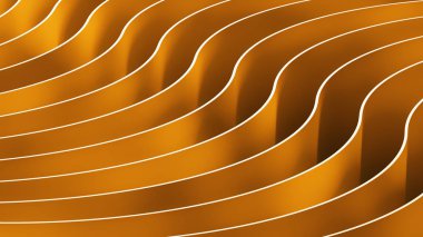 3D renk arka plan. Altın dalgalar ve eğriler.
