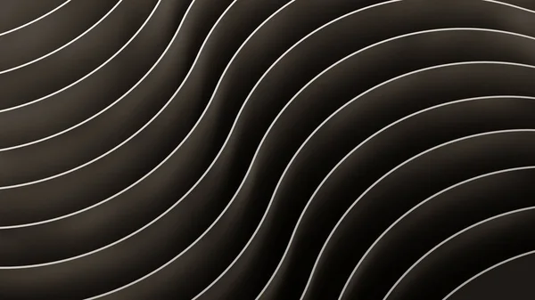3D-abstracte achtergrond. Zwarte golven en curven. — Stockfoto