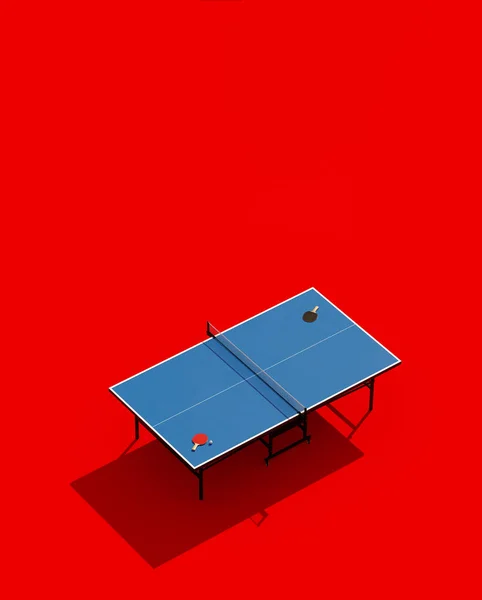 Ping-pong posters design. Table and rackets for ping-pong. 3d illustration — Stock Photo, Image