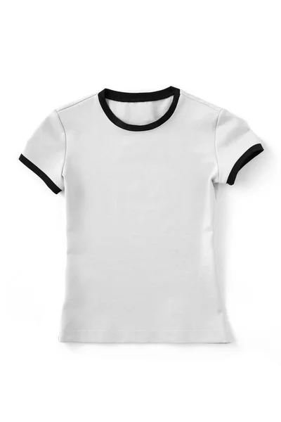 Λευκό t-shirt κοροϊδεύω σε λευκό φόντο — Φωτογραφία Αρχείου
