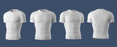 Ön, yan ve arka sayısı izole t-shirt 3d şekil