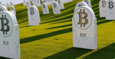 Mezarlık bit sikke graves ile. 3D çizim. Bit sikke kavramı daraltın. RIP