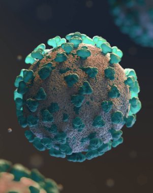 Coronavirus Cell Çin virüsü COVID-19 SARS, Coronaviridae, SARS-CoV, SARSCoV, virüs 2020, MERS-CoV 2019-nCoV molekül 3d