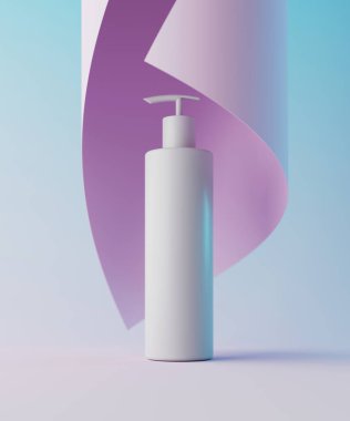 Kozmetik markalaşma ve ambalaj sunumu için minimum arkaplan. Sahne pastel renkleri. 3d illüstrasyon.