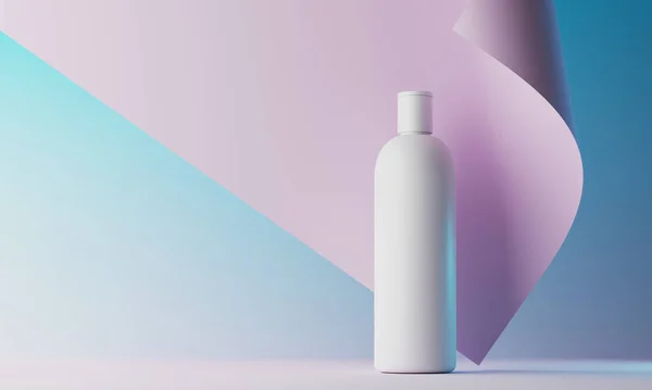 Kozmetik markalaşma ve ambalaj sunumu için minimum arkaplan. Sahne pastel renkleri. 3d illüstrasyon.