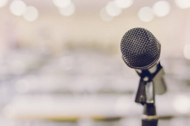 Konferans seminer odası olay arka plan mikrofon