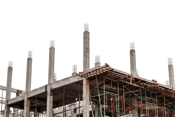 Şantiye izole üzerinde beyaz arka plan karşı bina