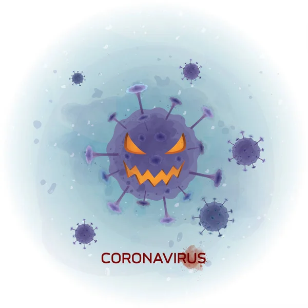 Coronavirus Covid Infektion Medizinisch Mit Typografie Und Kopierraum — Stockvektor