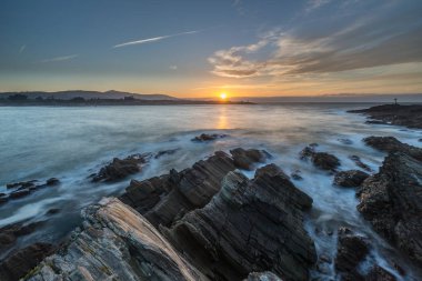 muhteşem manzara, gün ve gece, topraklarda, Galicia, İspanya