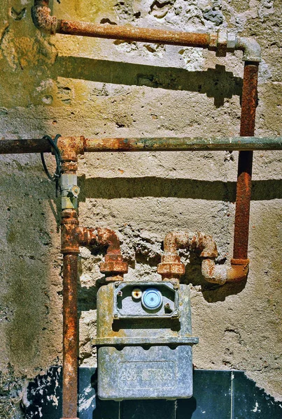 Old Pipes Gas Installations Havana — Stock Photo, Image