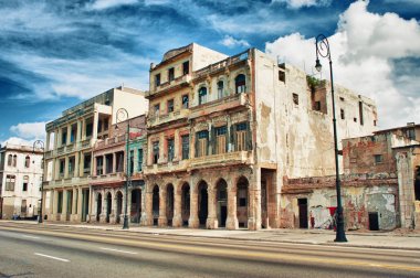 eski Havana Küba'da bina terk