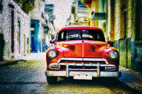 Gammal klassisk bil i Habana — Stockfoto