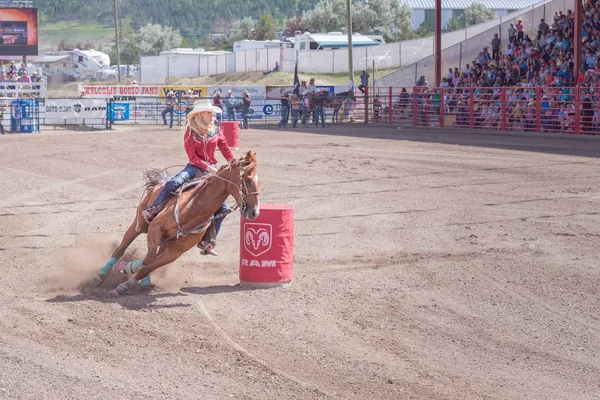 Williams Lake Columbia Británica Canadá Julio 2016 Caballo Jinete Recortados — Foto de Stock