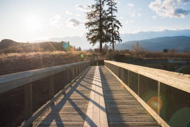 Trestle bridge on the Kettle Valley Rail Trail in Penticton clipart