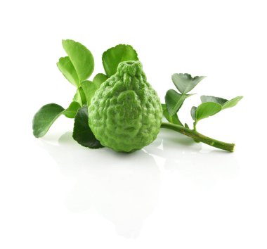 Bergamot izole edilmiş beyaz arkaplan.