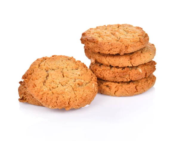 Galletas de avena sobre fondo blanco — Foto de Stock