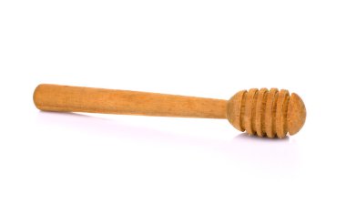 Bal ayı ya da ahşap izole üzerinde beyaz backgro yapılan kaşık