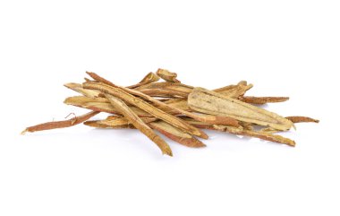 Beyaz arka plan üzerinde meyan kökü