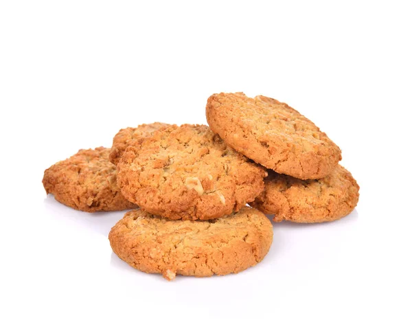 Galletas de avena aisladas sobre fondo blanco — Foto de Stock