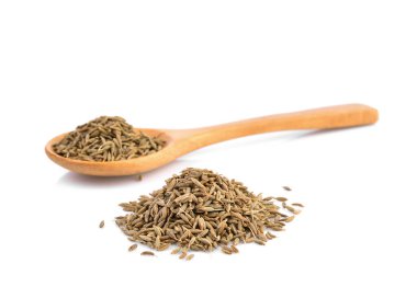 Kimyon tohumu veya beyaz arka plan üzerinde izole kimyon