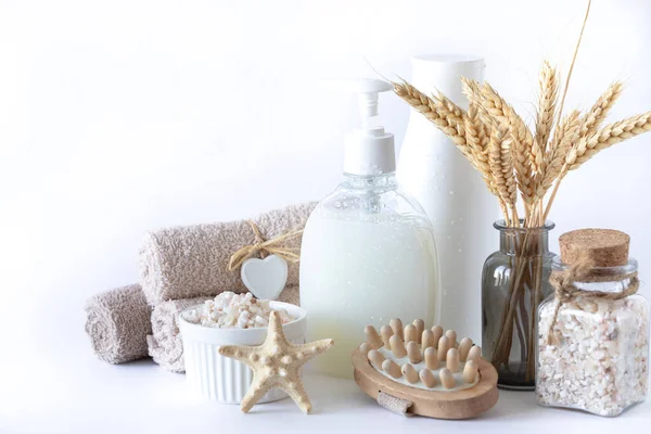 Productos Naturales Para Cuidado Piel Spa Productos Orgánicos Para Baño — Foto de Stock