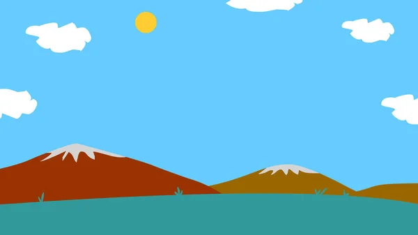 Hintergrund Für Animation Berg Und Wiese — Stockfoto