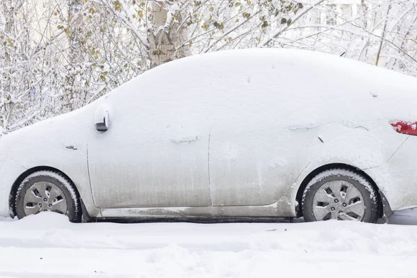 Parked Cars Covered Snow Snowstorm Stock Photo